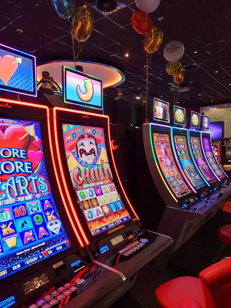 Colourful slot machines at Casino Barrière Blotzheim
