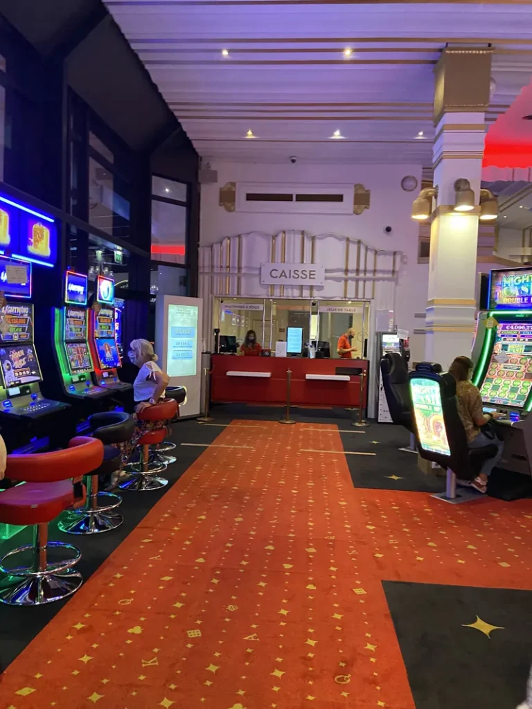Slot machine corridor at Casino Barrière Menton