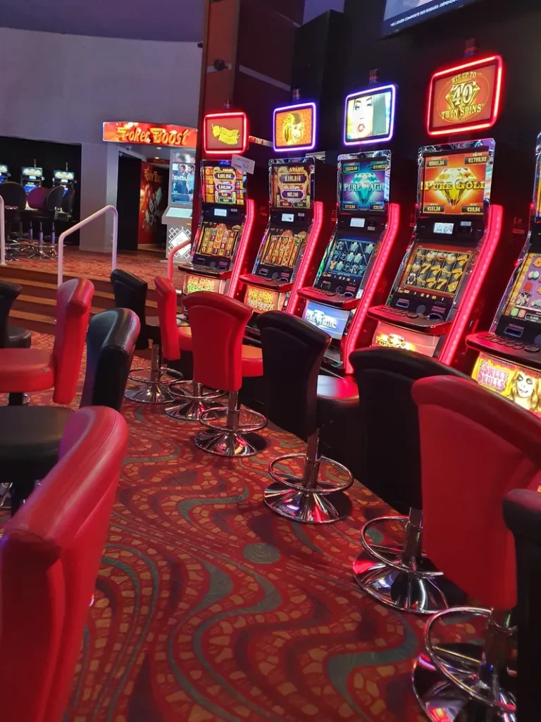 Red slot machines at Casino Barrière Ouistreham