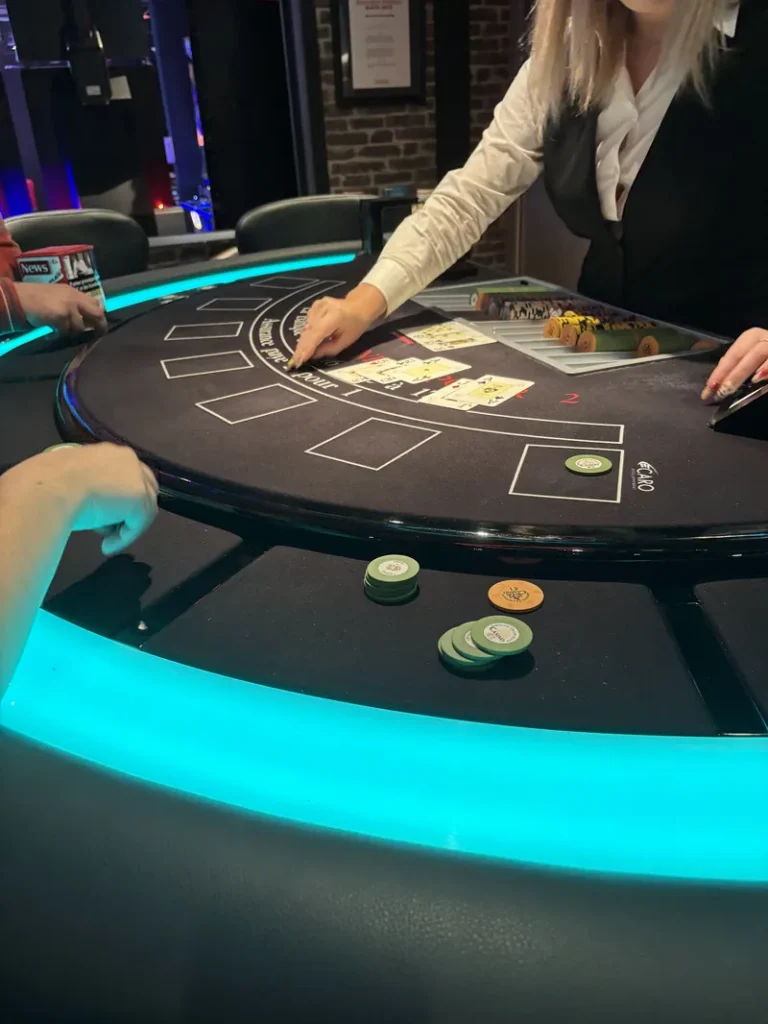 Blackjack table at Casino d'Yport
