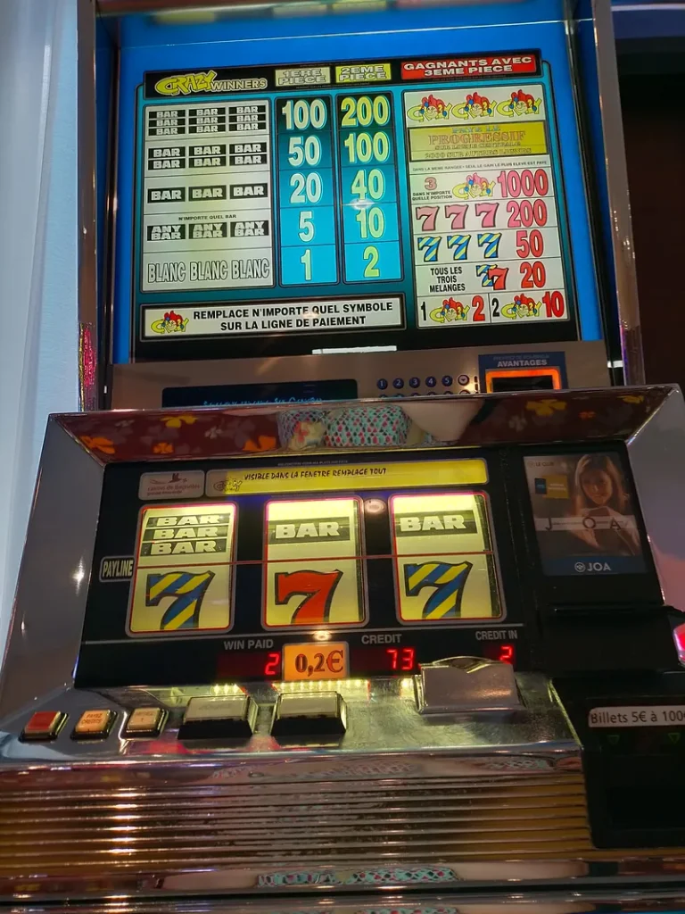Bingo-style gaming machine at Casino JOA de Bagnoles de l'Orne