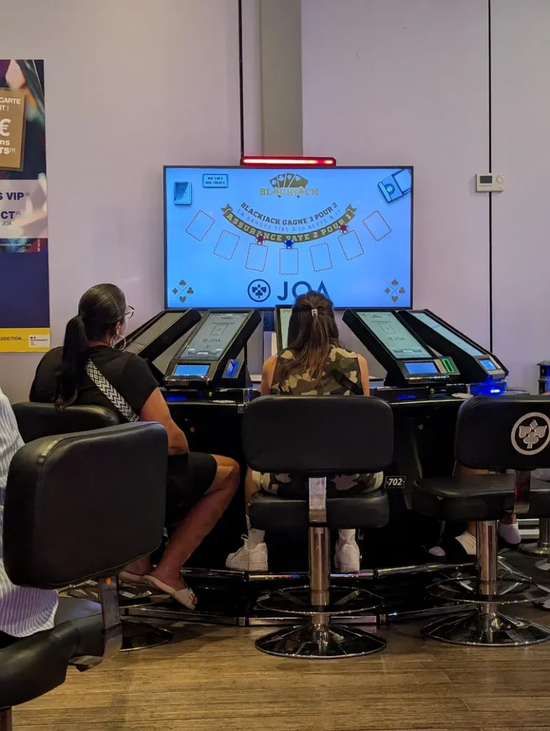 Electronic racing game terminals at Casino JOA de La Seyne