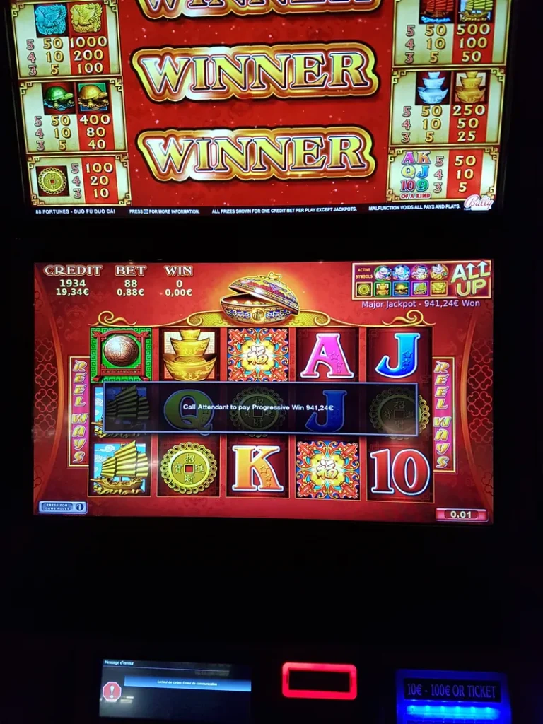 Winner slot reels at Casino JOA de Luxeuil