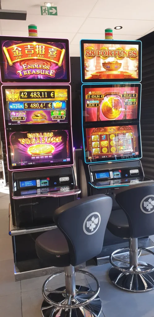 Pair of slot machines at Casino JOA Saint-Laurent-en-Grandvaux