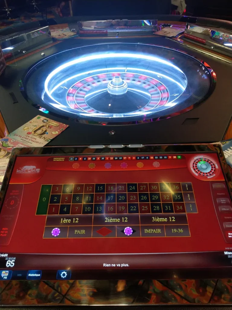 Electronic roulette terminal at Casino de Fort-Mahon-Plage