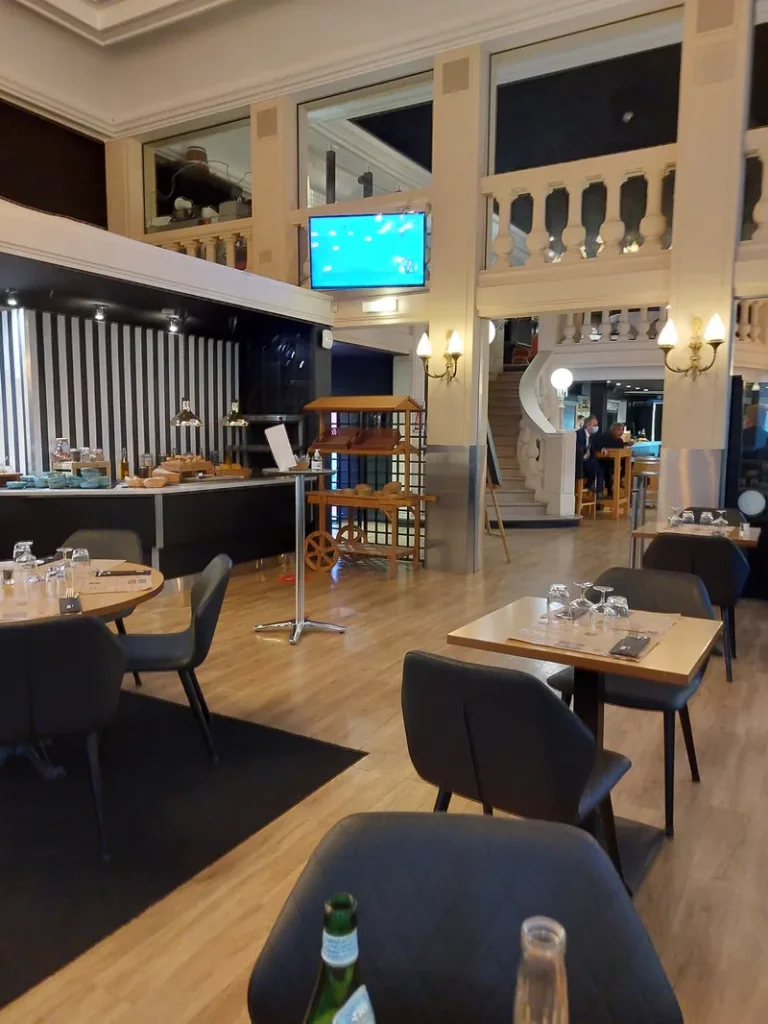 Modern lounge seating inside Casino Les Atlantes